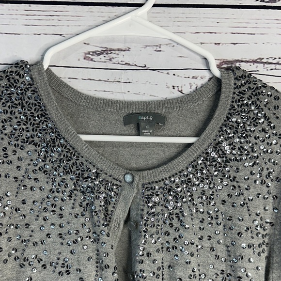 Apt. 9 Gray Embellished Cardigan - Picture 2 of 7